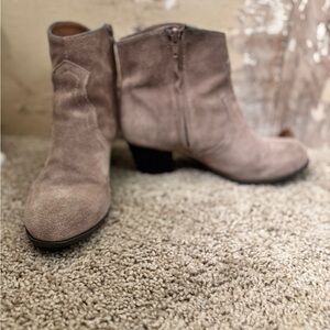 Lucky Brand Taupe Suede Ankle Boots